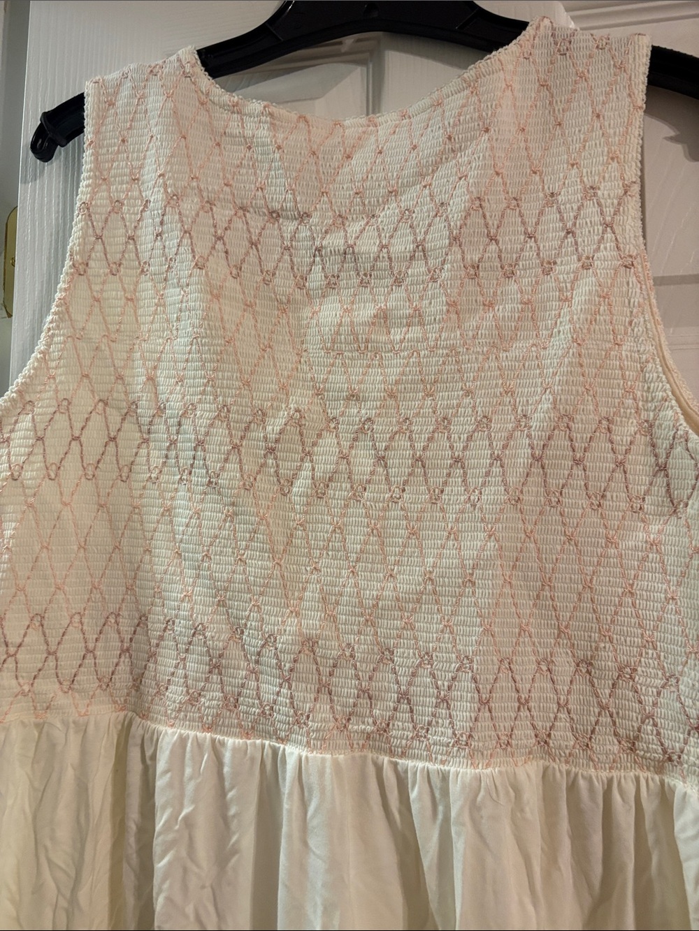 Matilda Jane Cream Tank with Pink Diamond Knit Bodice - Picture 5 of 5